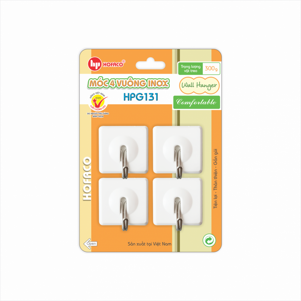 MÓC 4 VUÔNG INOX - HPG131