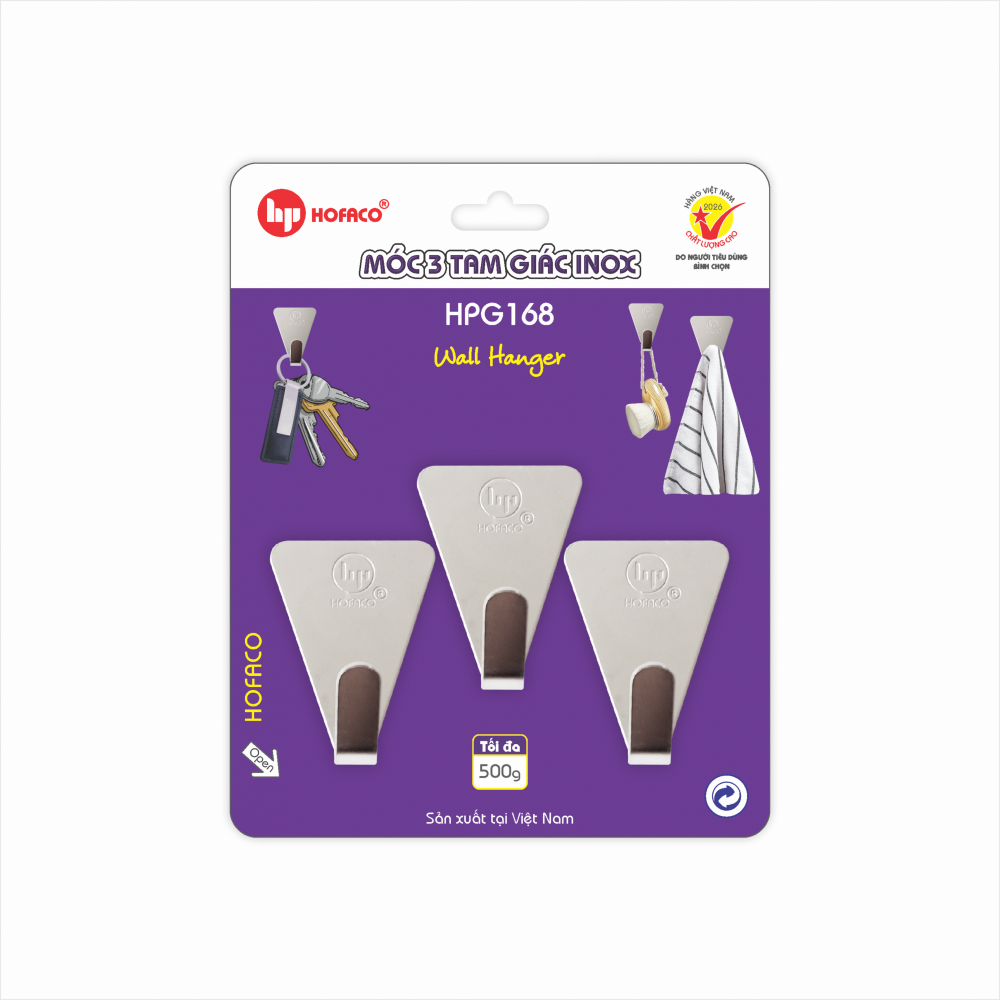 MÓC 3 TAM GIÁC INOX - HPG168