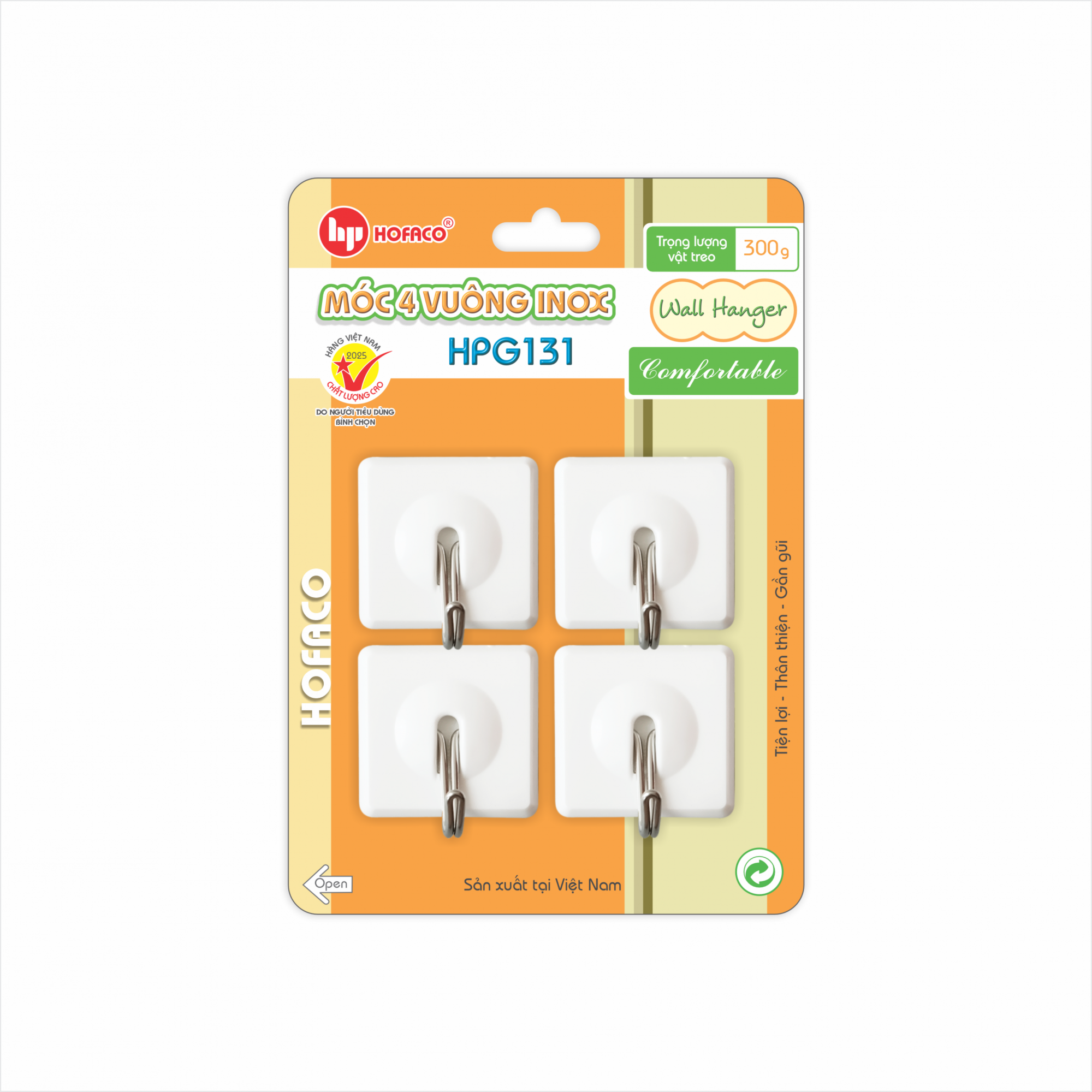 MÓC 4 VUÔNG INOX - HPG131