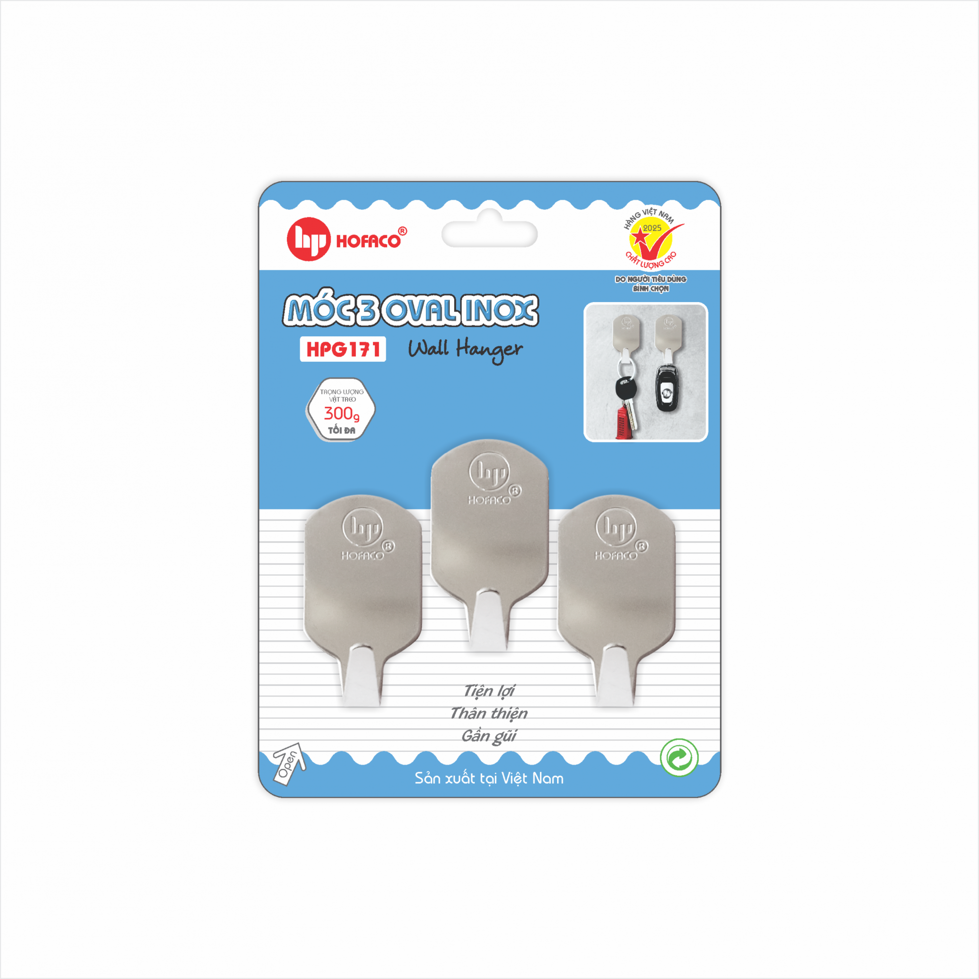 MÓC 3 OVAL INOX - HPG171
