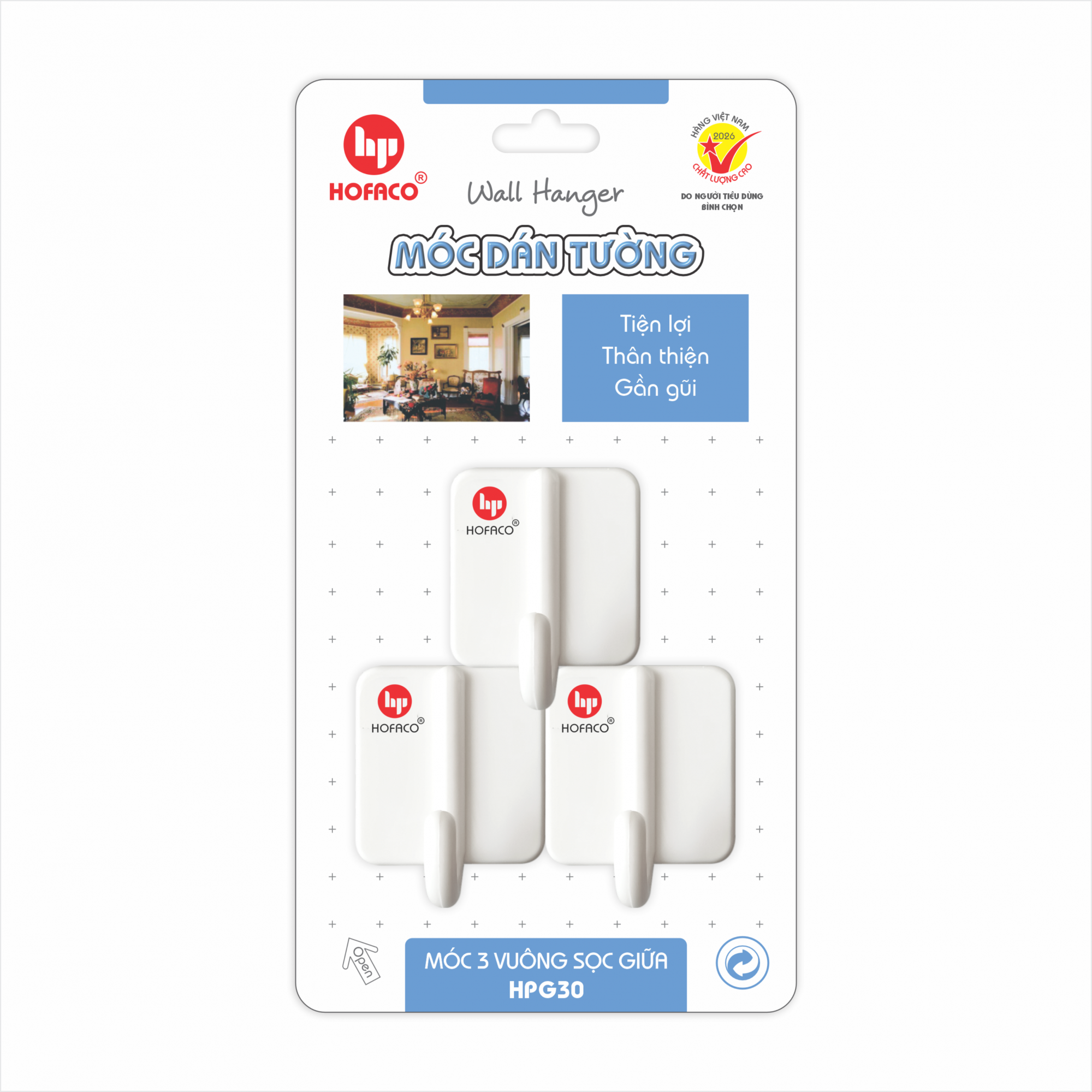 MÓC 3 VUÔNG SỌC GIỮA - HPG30