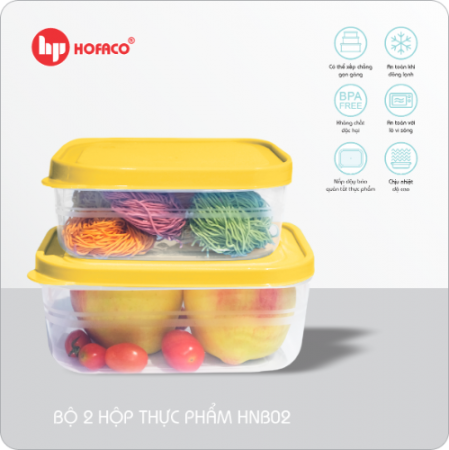 BỘ 2 HỘP THỰC PHẨM - VÀNG