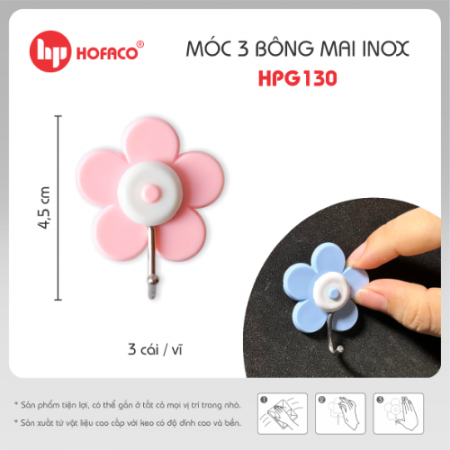 MÓC 3 BÔNG MAI INOX - HPG130