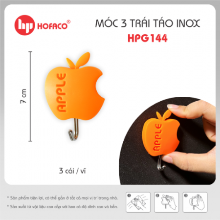 MÓC 3 TRÁI TÁO INOX - HPG144