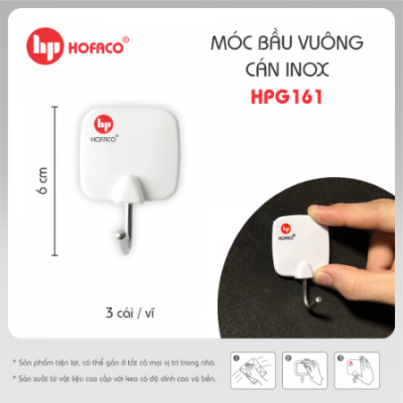 MÓC BẦU VUÔNG CÁN INOX - HPG161