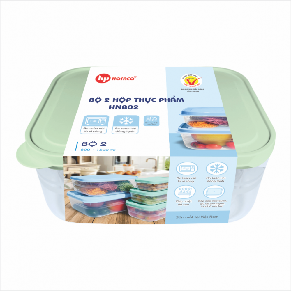 BỘ 2 HỘP THỰC PHẨM - HNB02
