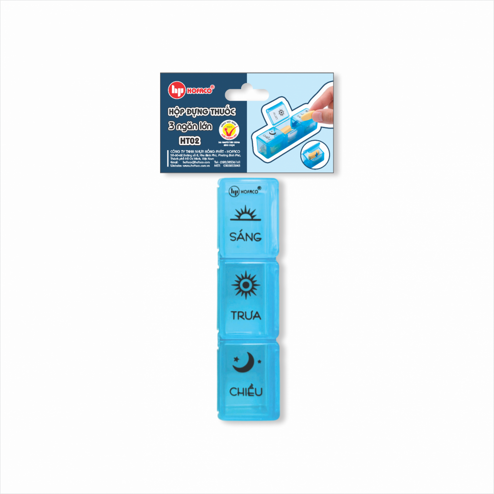 HỘP ĐỰNG THUỐC 3 NGĂN LỚN - HT02