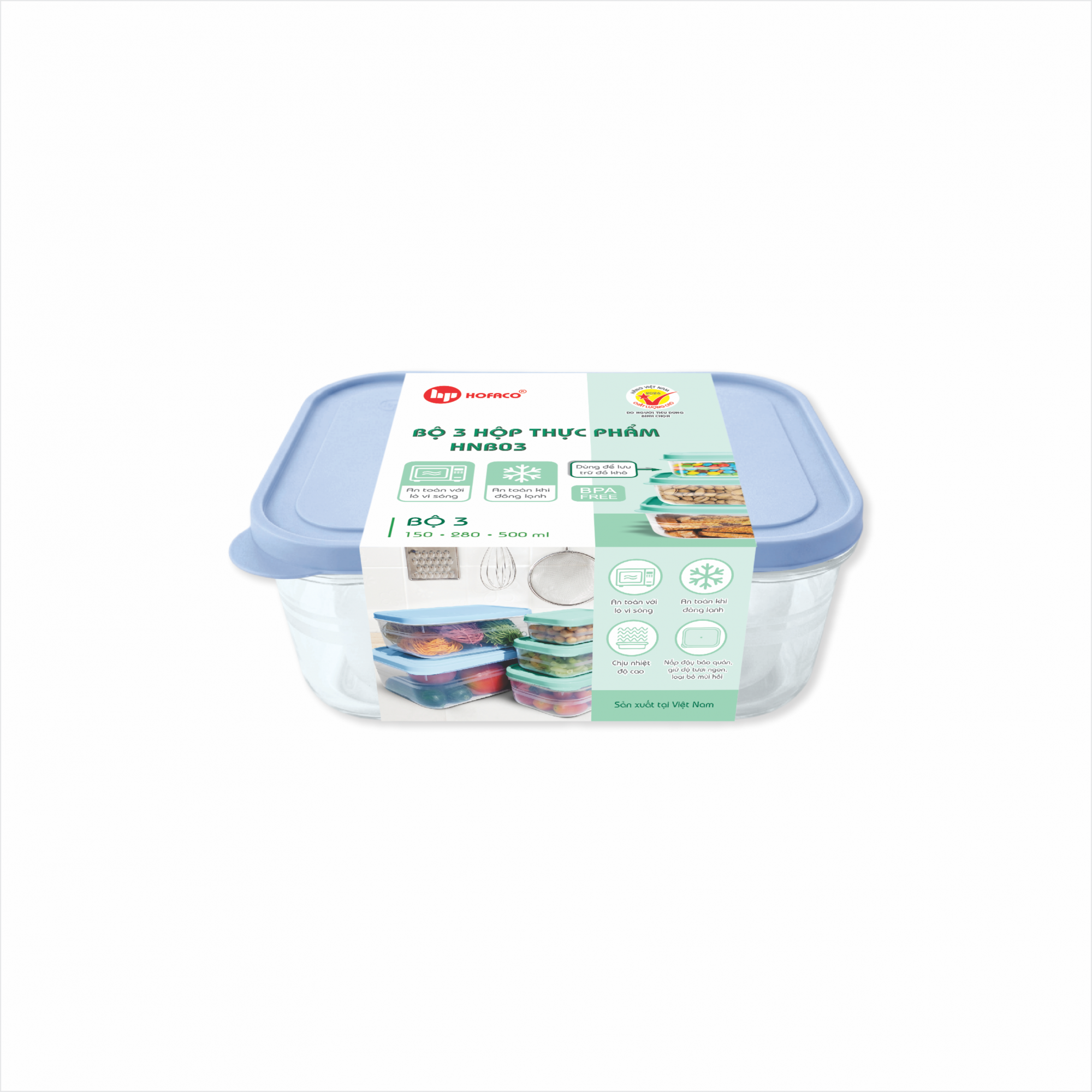 BỘ 3 HỘP THỰC PHẨM - HNB03