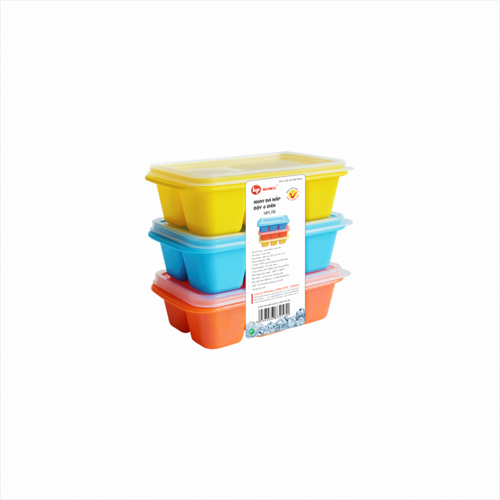 KHAY ĐÁ NẮP ĐẬY 6 VIÊN - HPL78