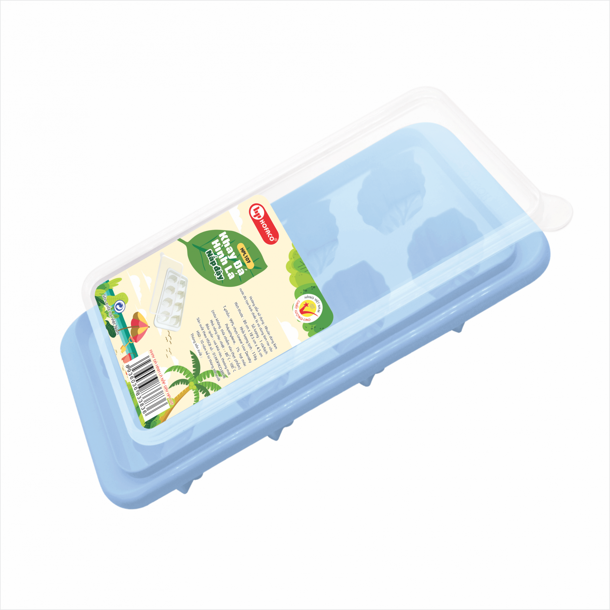 KHAY ĐÁ HÌNH LÁ NẮP ĐẬY - HPL107