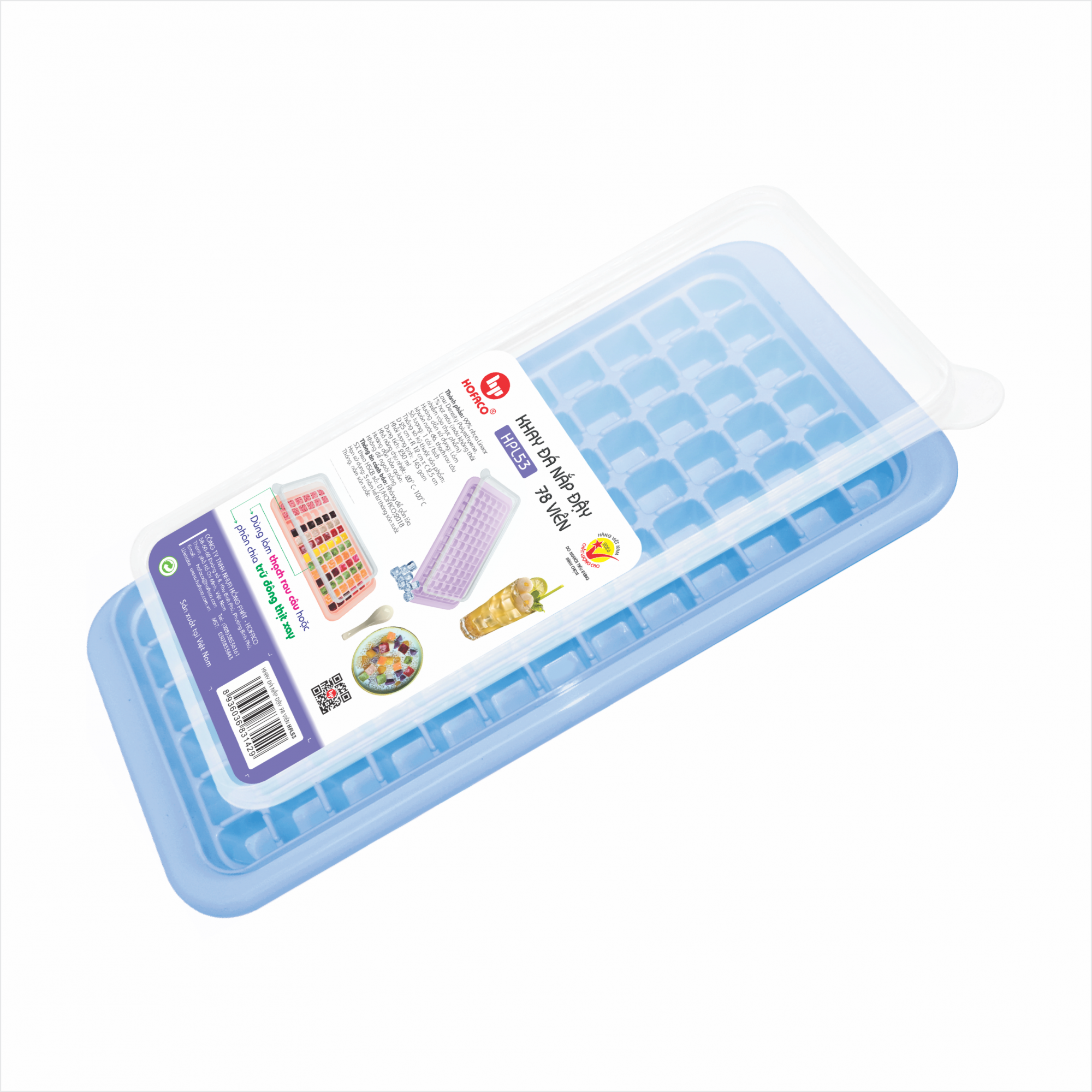 KHAY ĐÁ NẮP ĐẬY 78 VIÊN - HPL53
