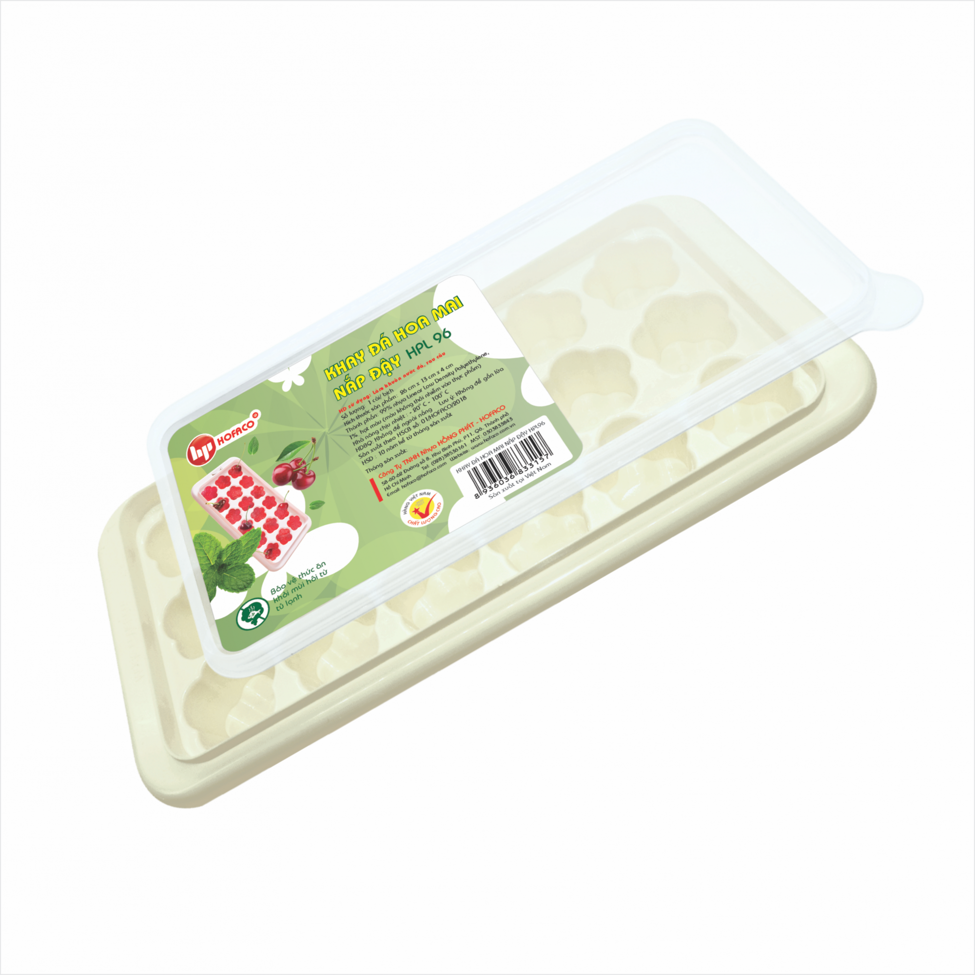 KHAY ĐÁ HOA MAI NẮP ĐẬY - HPL96