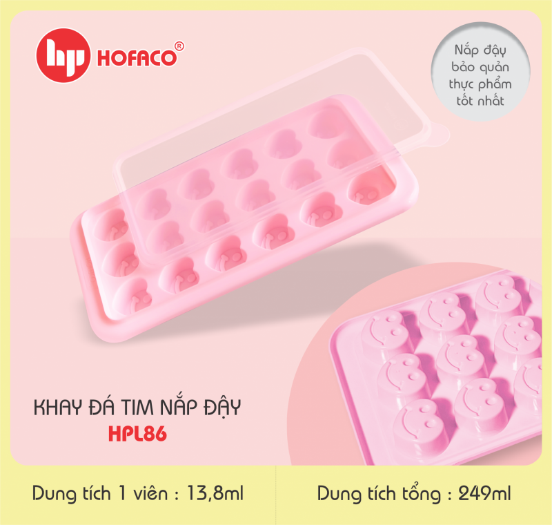 KHAY ĐÁ TIM NẮP ĐẬY - HPL 86