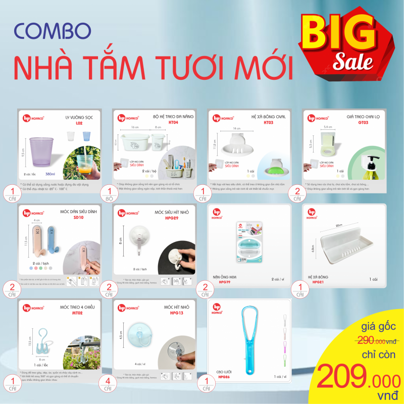 GÓI COMBO NHÀ TẮM TƯƠI MỚI